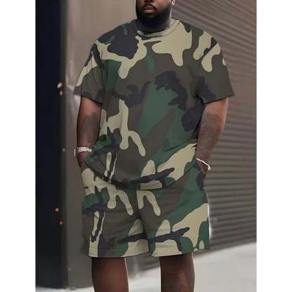 👕40% OFF!🩳Men's Camo Print T-Shirt & Shorts Set – Coordinated, Relaxed, Breathable 🌿