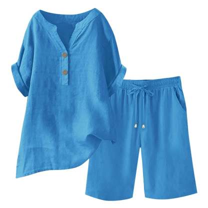 🔥Limited-time offer-Women's Cotton Linen 2-Piece Outfit Set