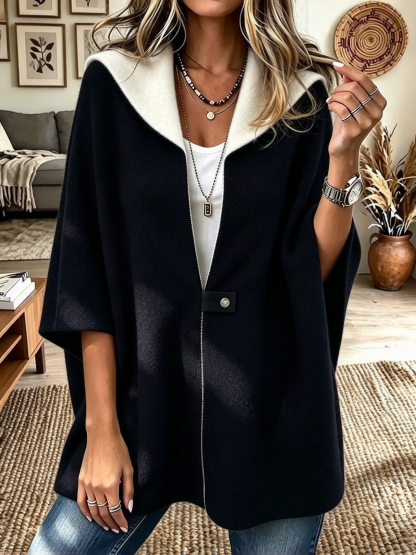 Women's Loose Zip-up Stand Collar Coat