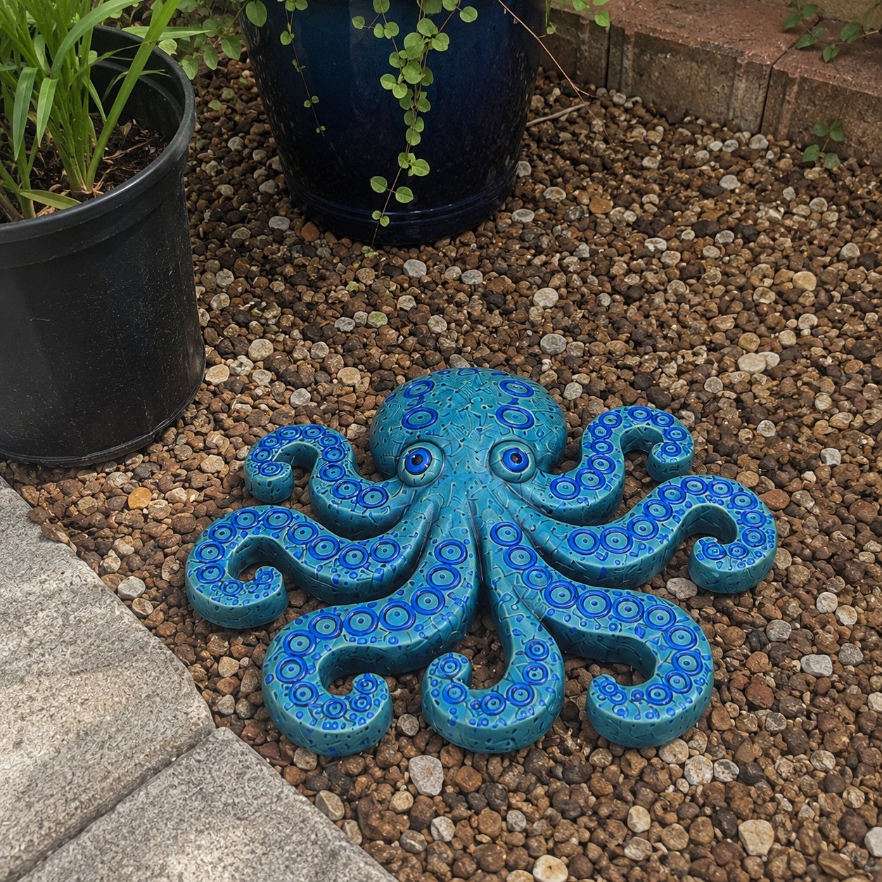 Completed concrete stepping stone