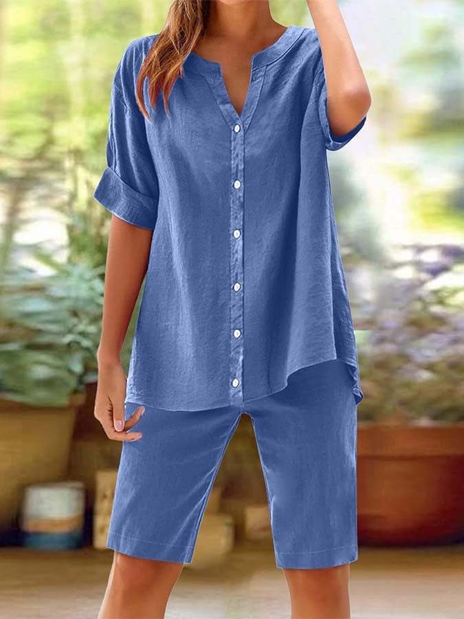 🔥Limited-time offer-Women's Cotton Linen 2-Piece Outfit Set