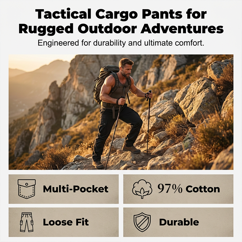 👖 50% OFF NOW! 🛠️ Men's Cotton Cargo Tactical Pants – Multi-Pocket, Reinforced Construction & Adjustable Waist 🔧