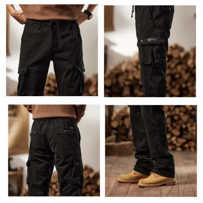 👖 50% OFF NOW! 🛠️ Men's Cotton Cargo Tactical Pants – Multi-Pocket, Reinforced Construction & Adjustable Waist 🔧