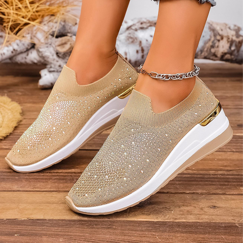 Women's Rhinestone Butterfly Slip-On Sneakers