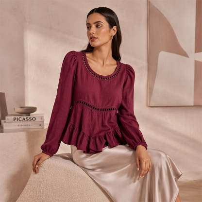 Women's Casual Puff Sleeve Blouse