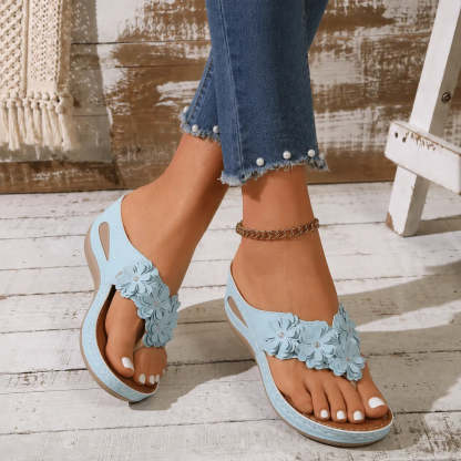 Florenza – Floral Wedge Sandals for Women, Cushioned Comfort