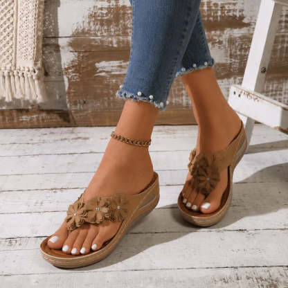Florenza – Floral Wedge Sandals for Women, Cushioned Comfort