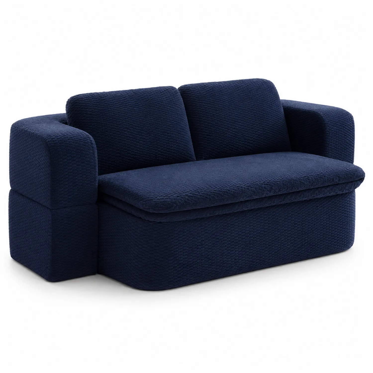 Dwuosobowa sofa z poliestru granatowa