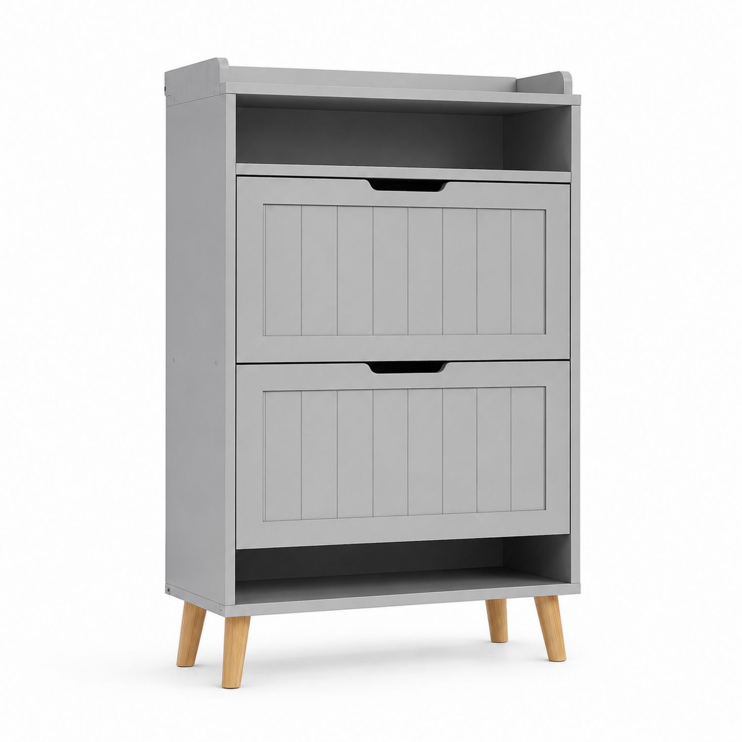 Szafka na Buty Pionowa z Dwoma Szufladami 80x30x120 cm MDF Szary