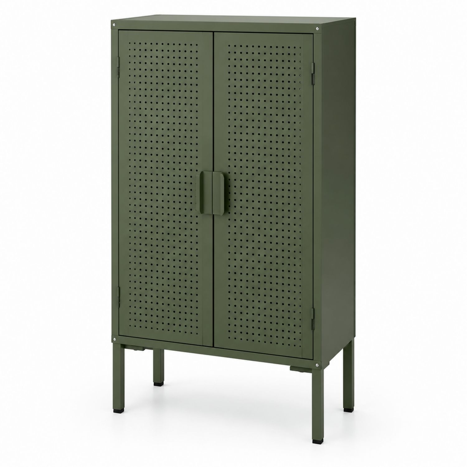 Szafka metalowa z drzwiami perforowanymi, zielona 160x80x40 cm