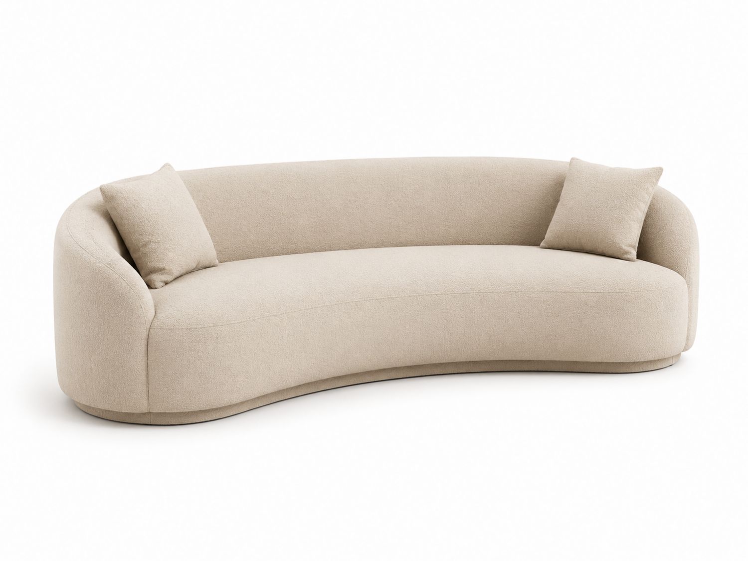 Kanapa łukowa z tkaniny boucle beżowa 200x90x85 cm