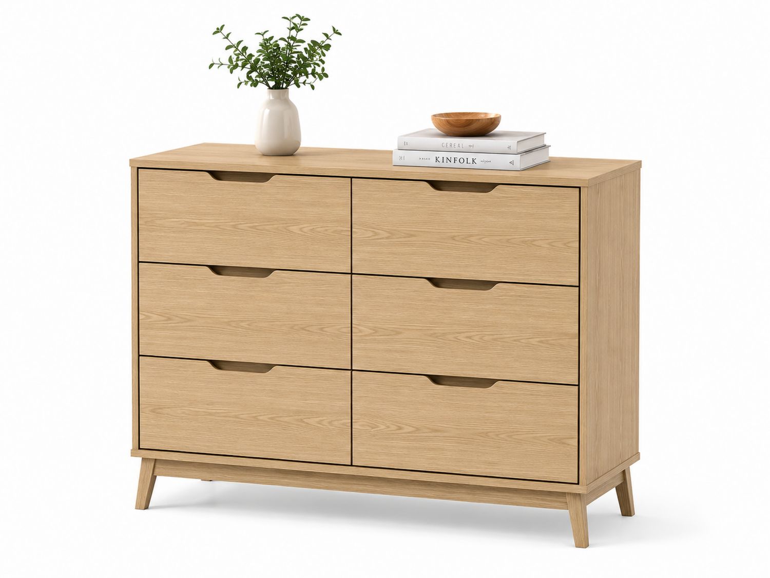 Komoda drewniana 6 szuflad dąb 100x80x40cm