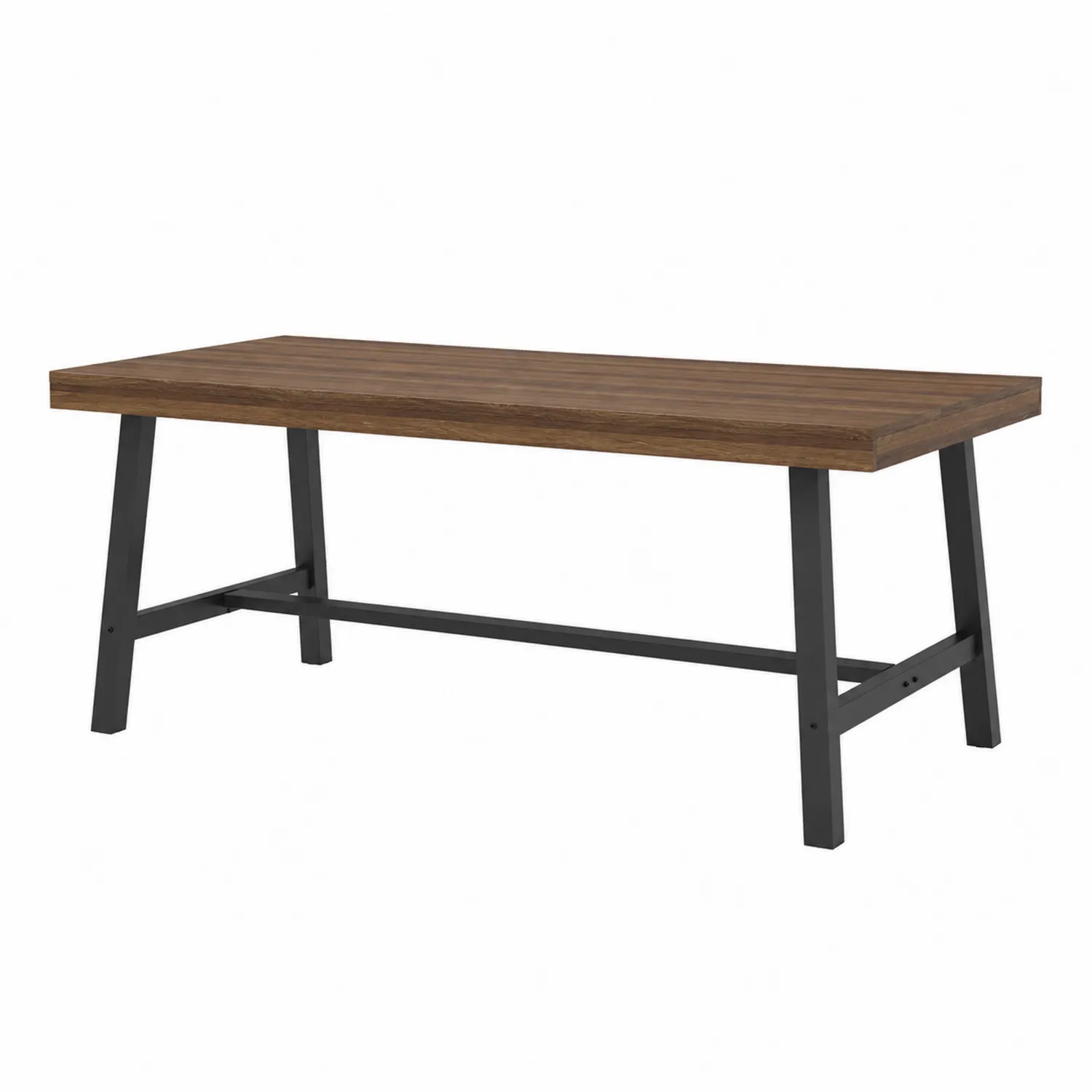 Stół jadalniany drewno orzech metal czarny 180x90x75 cm-Wohnkulturcraft