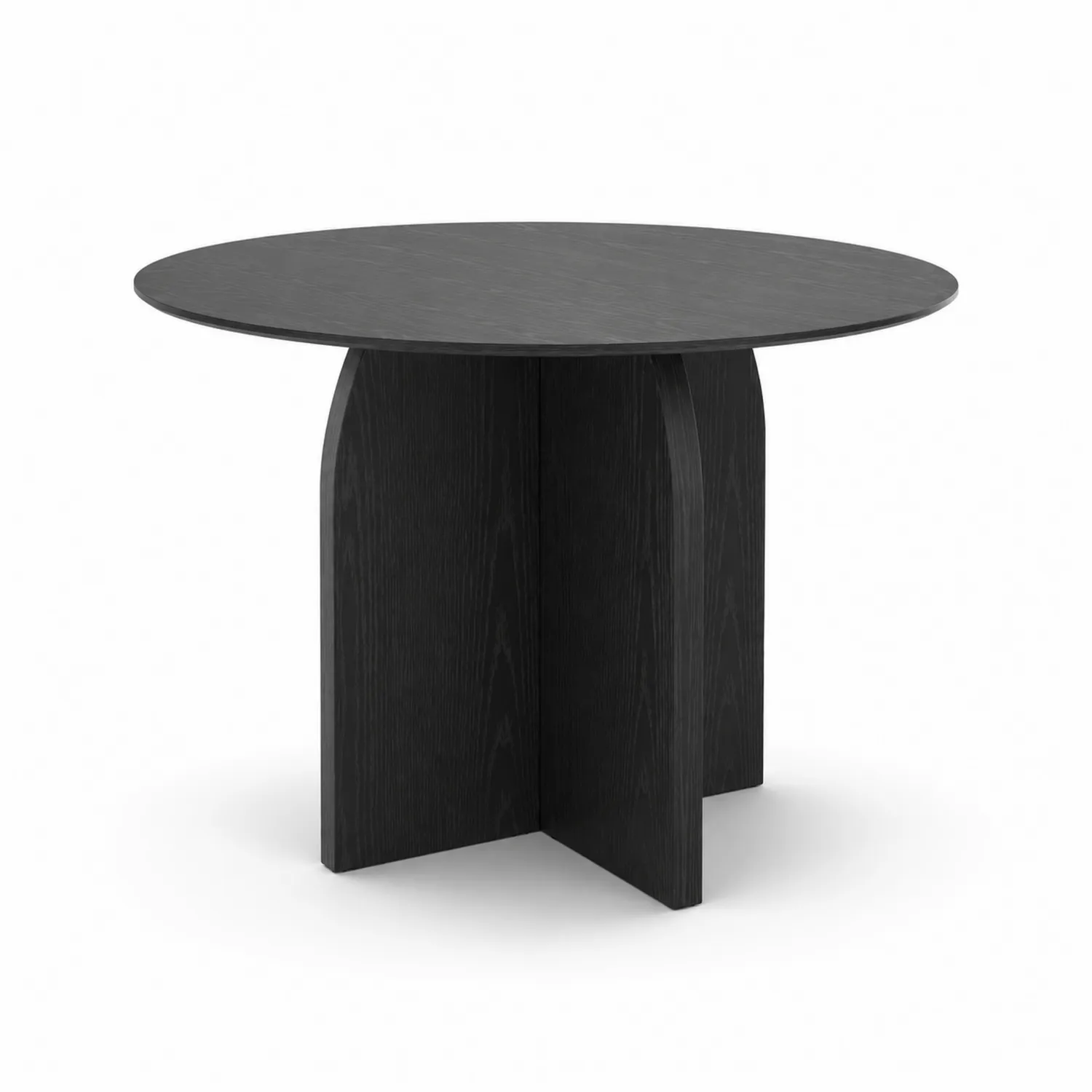 Stół okrągły z drewna dębowego, Czarny, 120 cm-Wohnkulturcraft