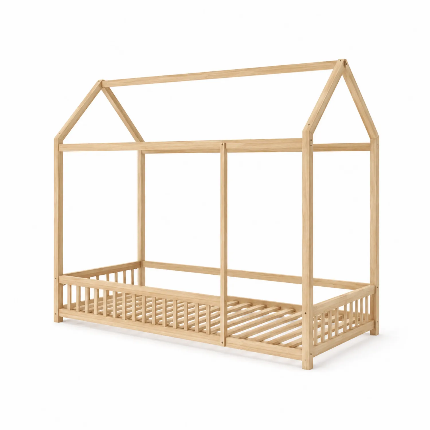 Łóżko dziecięce drewniane domek 200x90 cm-Wohnkulturcraft