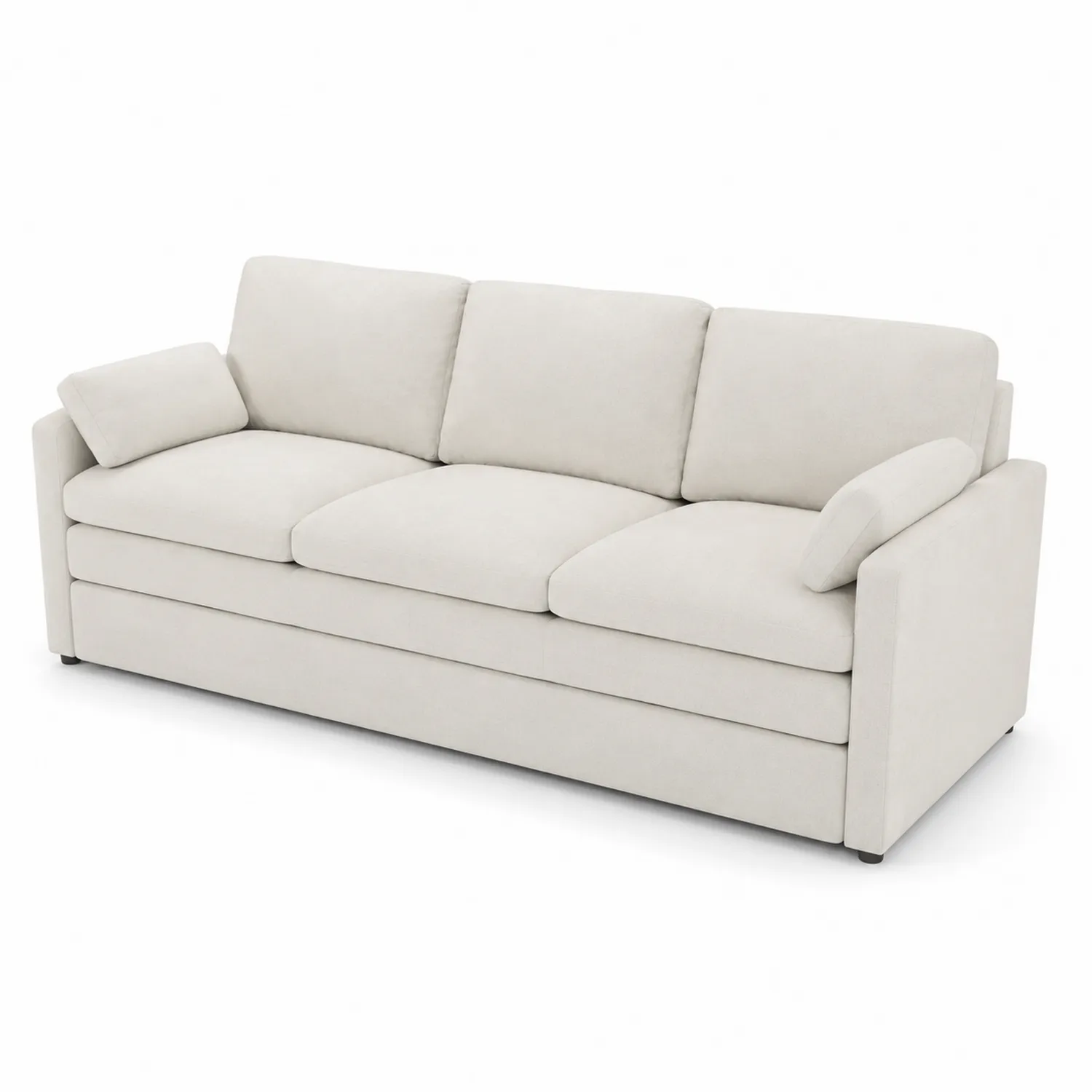 Sofa 3-osobowa z tkaniny poliestrowej Beżowy 200x90x85 cm-Wohnkulturcraft