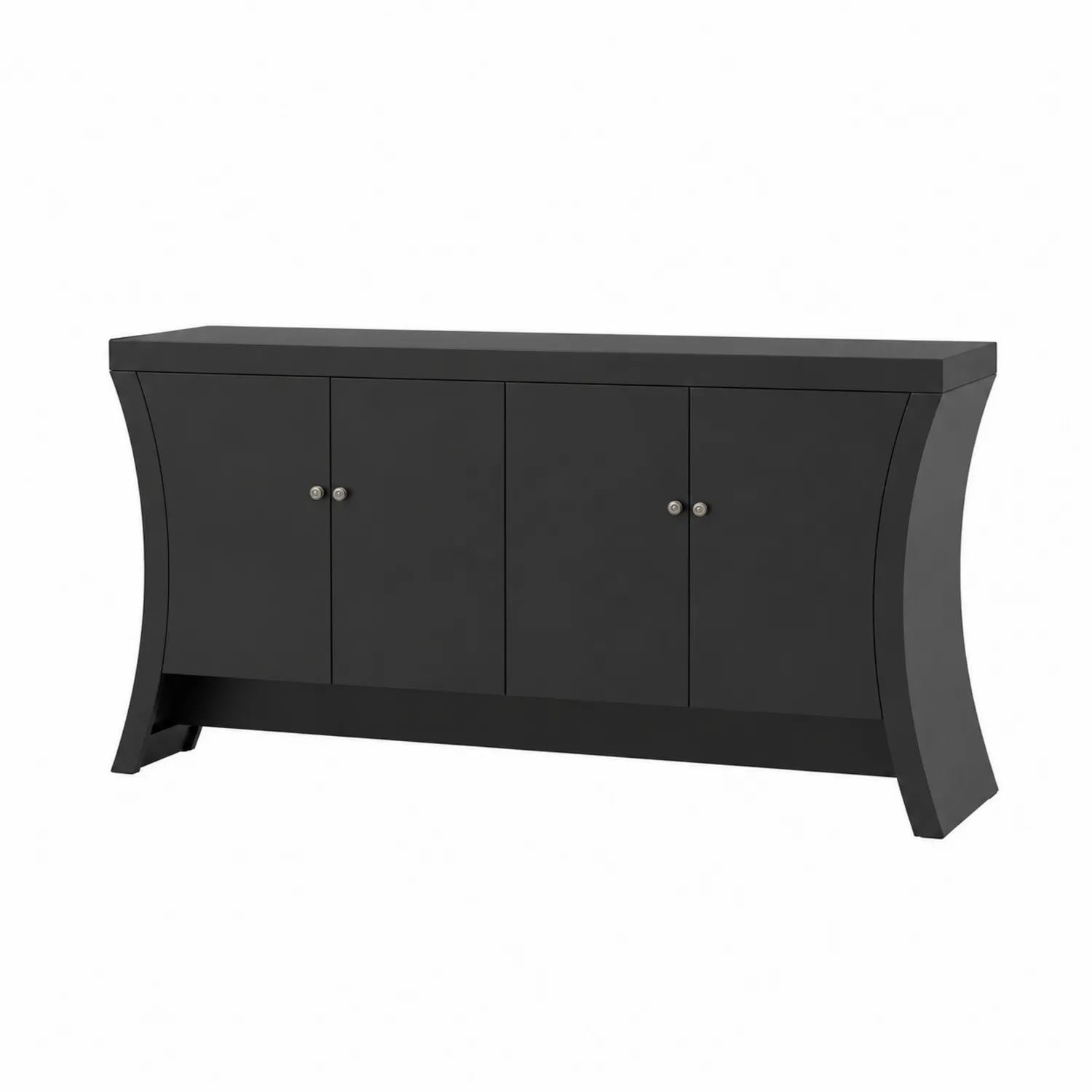 Kredens z płyty MDF czarny z 3 drzwiami 150x40x85 cm-Wohnkulturcraft