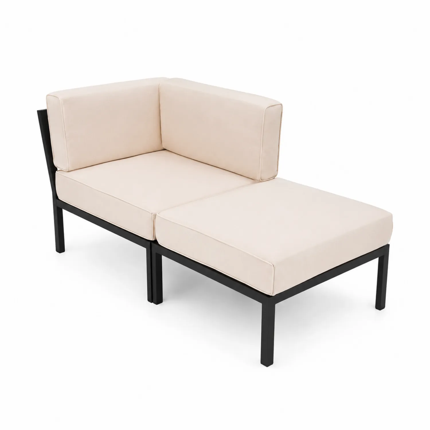 Sofa modułowa z metalową ramą i beżowymi poduszkami-Wohnkulturcraft