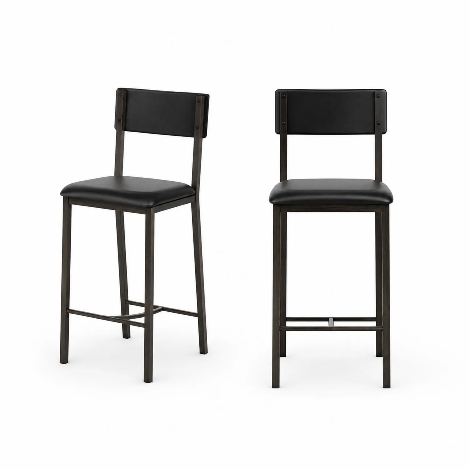 Zestaw 2 metalowych stołków barowych z ekoskóry, 100 cm-Wohnkulturcraft