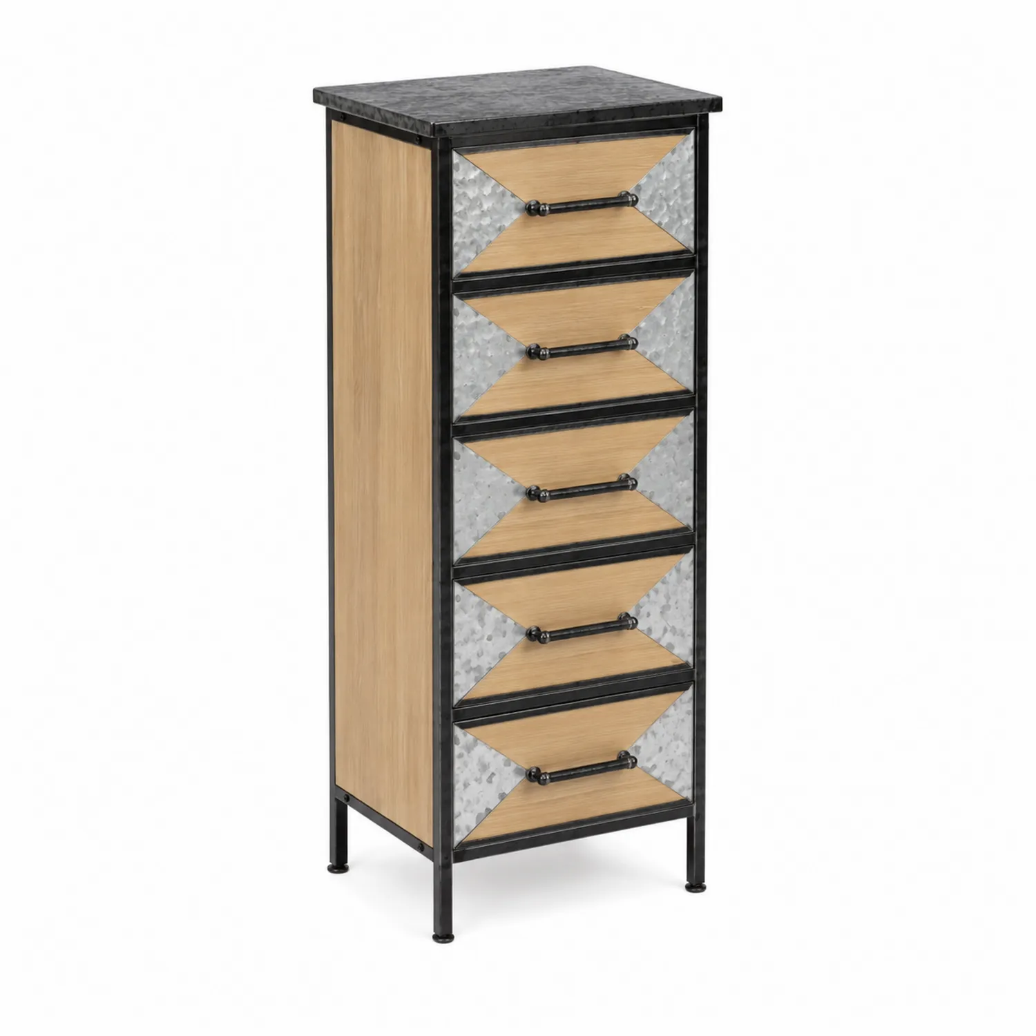Komoda z sześcioma szufladami z drewna i metalu-Wohnkulturcraft