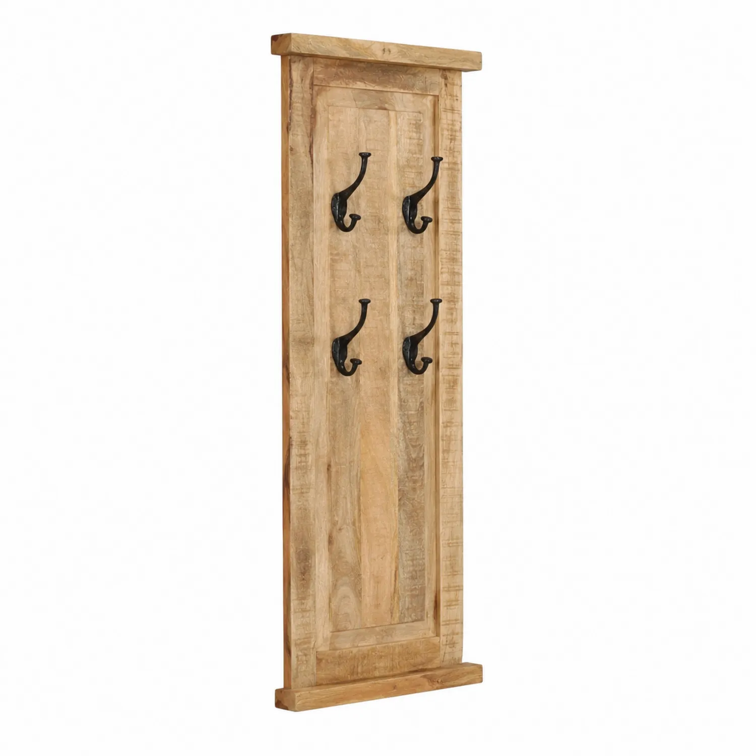Wieszak z drewna mango z metalowymi hakami 120x40 cm-Wohnkulturcraft