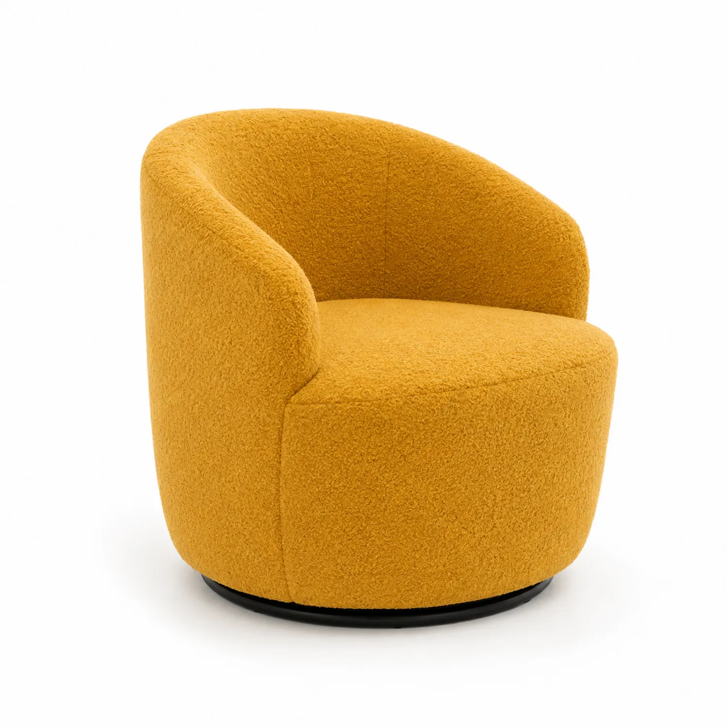 Fotel obrotowy żółty boucle 75 cm-Wohnkulturcraft