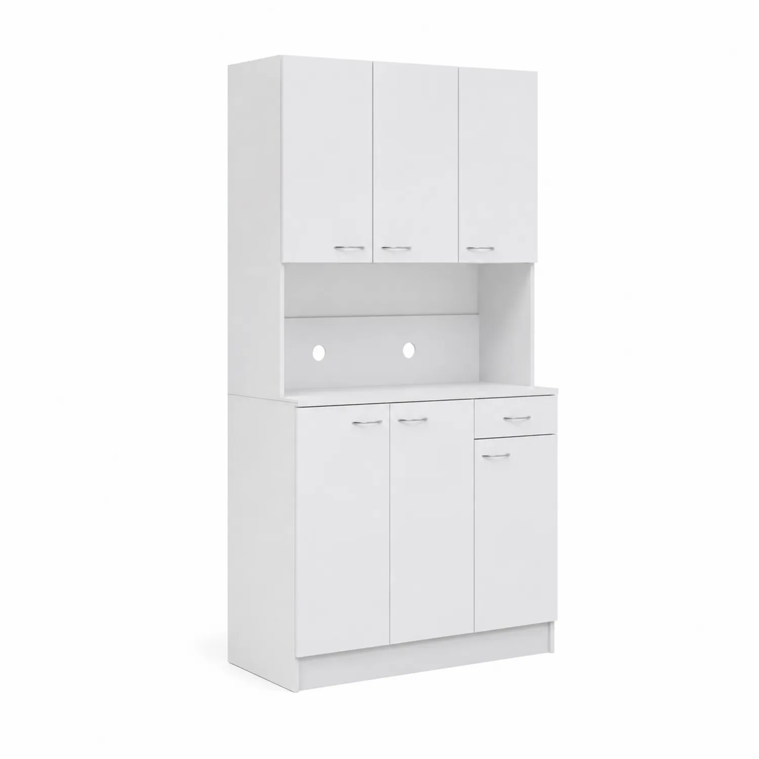 Szafka garażowa MDF z 5 drzwiami i szufladą biała 180x80x40 cm-Wohnkulturcraft