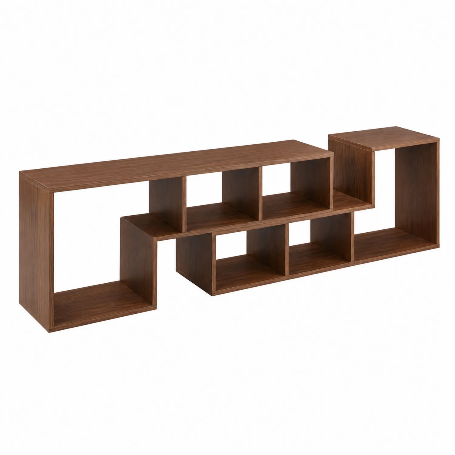 Regał RTV z drewna z okleiną drewnianą brązowy 160x30x80 cm-Wohnkulturcraft