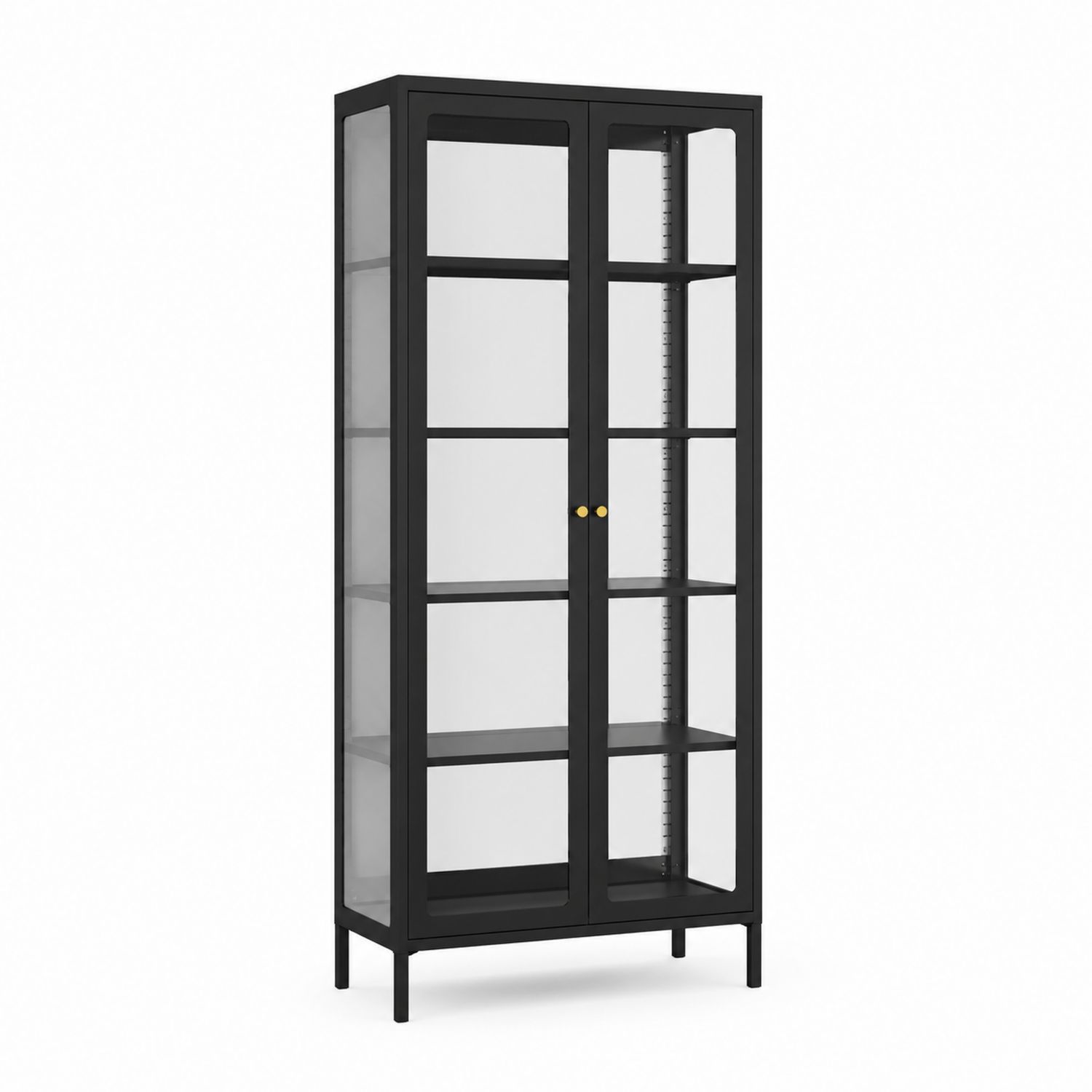Witryna metalowa z hartowanym szkłem 200cm Czarny
