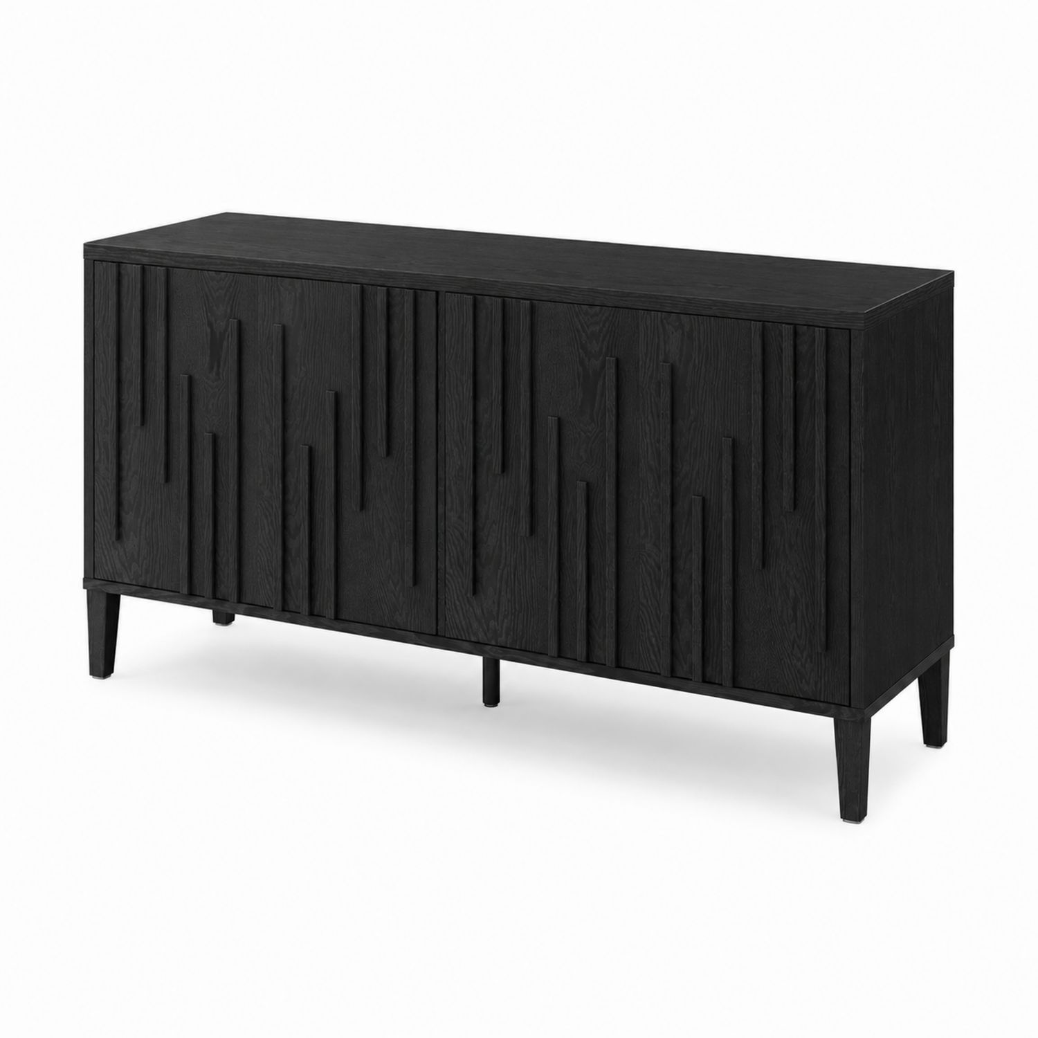 Kredens z Drewna Czarny 150x40x80 cm