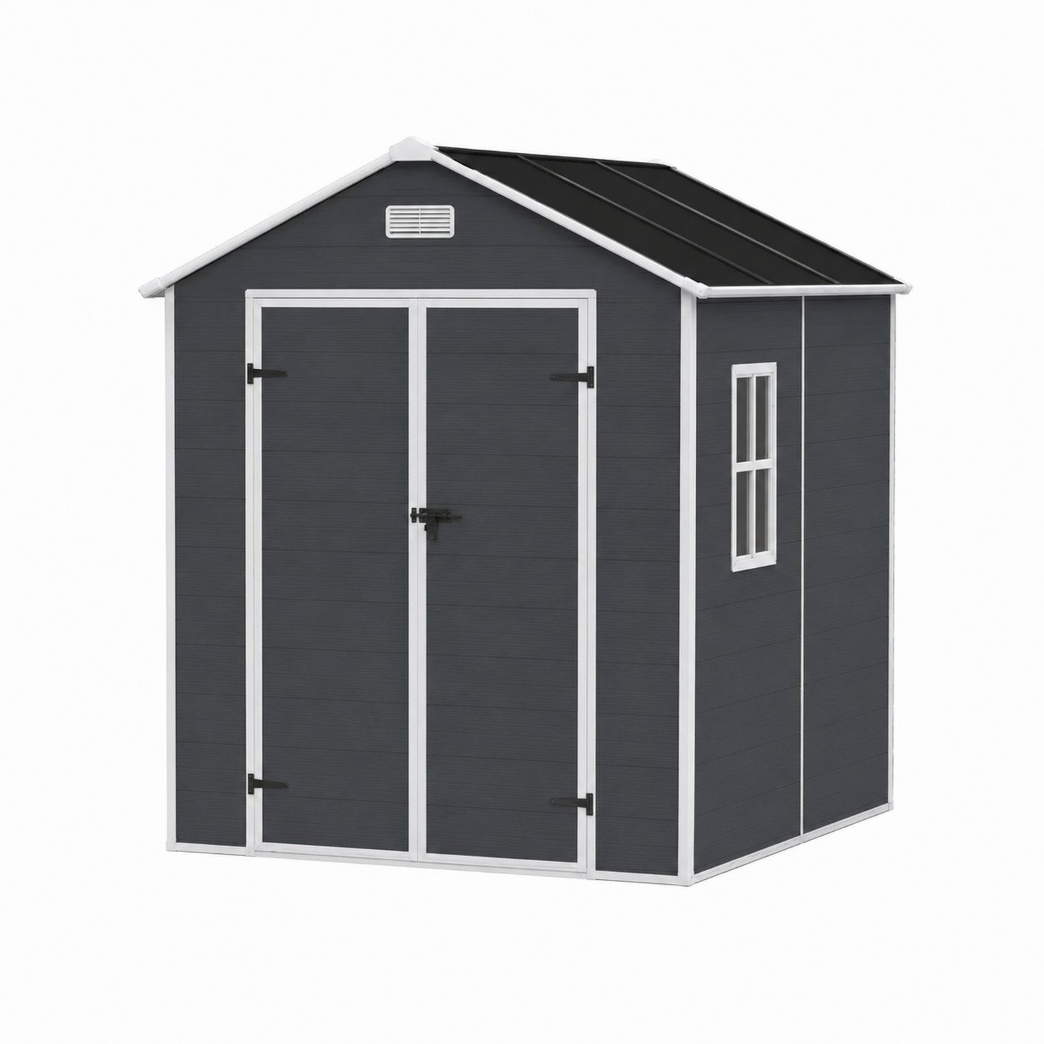 Domek ogrodowy prostokątny 200x150x180cm Tworzywo sztuczne Antracyt