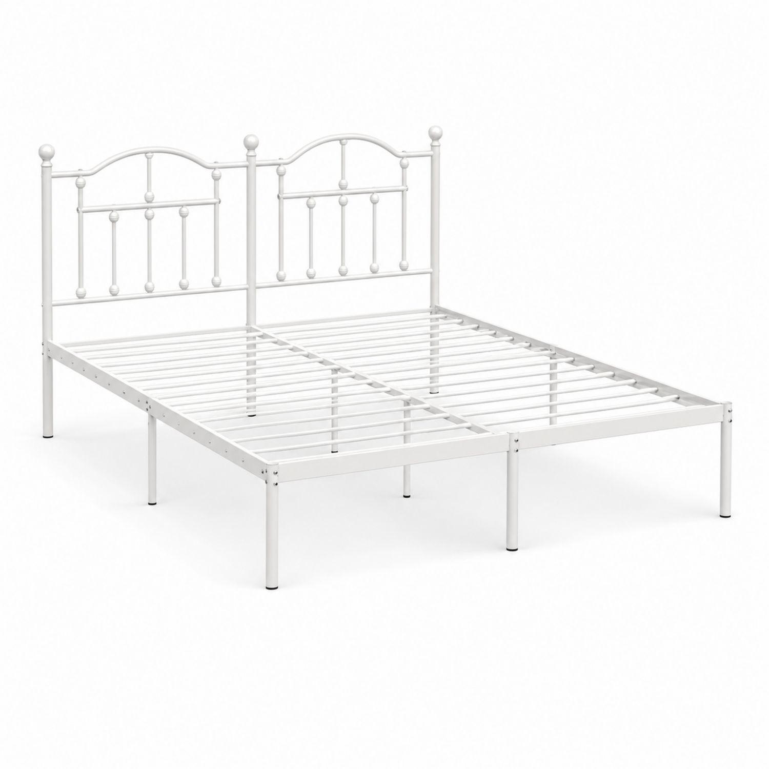 Łóżko metalowe podwójne stalowe 200x160 cm Białe