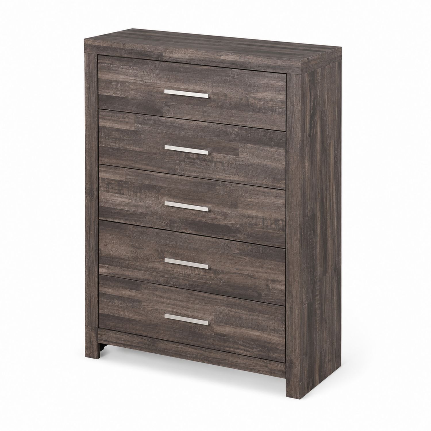 Komoda z Pięcioma Szufladami Drewno Ciemny Brąz 80 cm