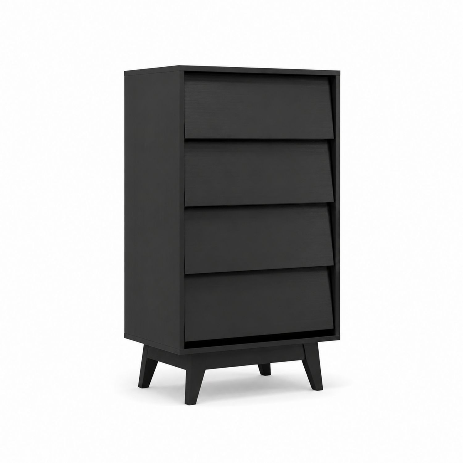 Komoda Czarna MDF 4 Szuflady 80x40x120 cm