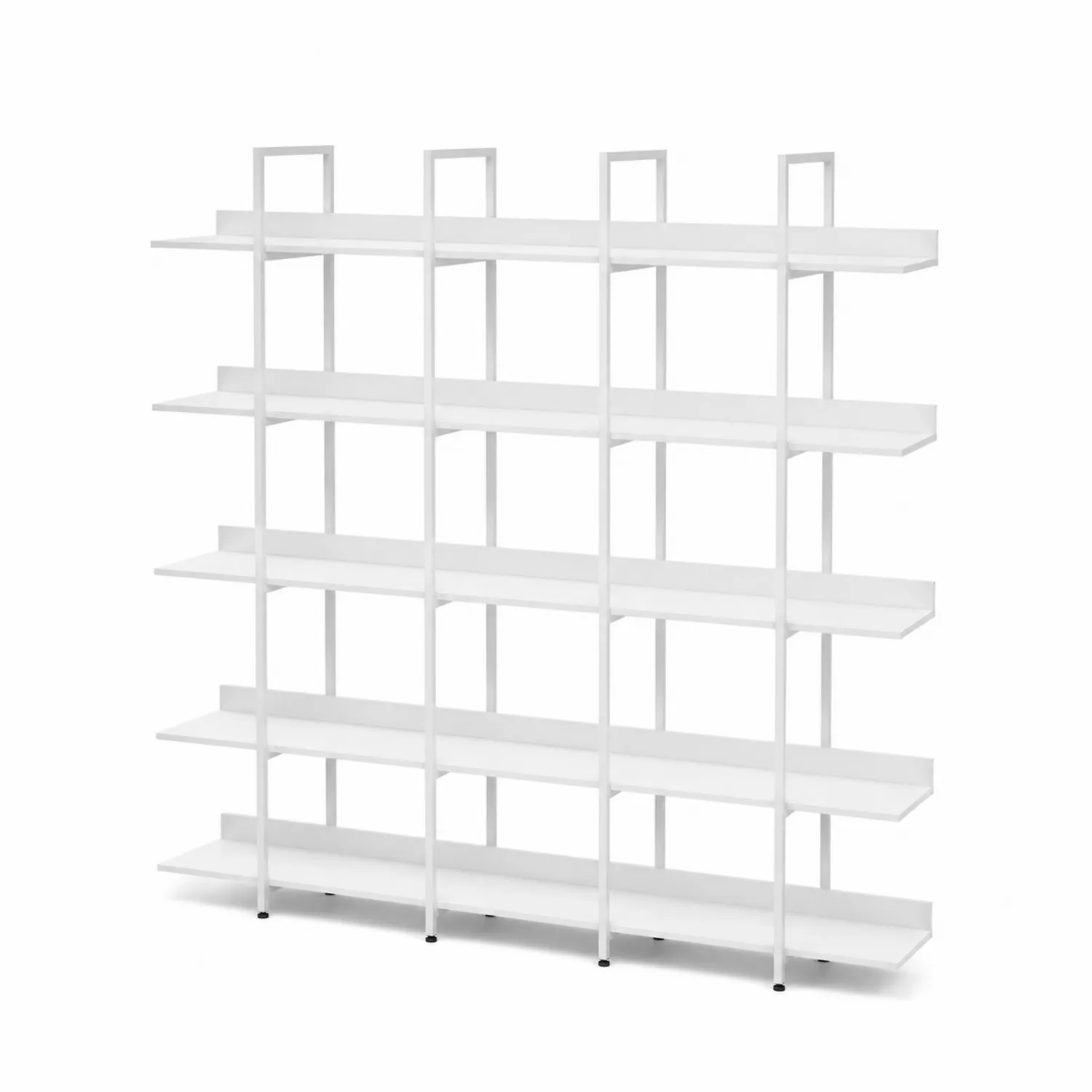 Regał metalowy biały z MDF 200x30x180 cm