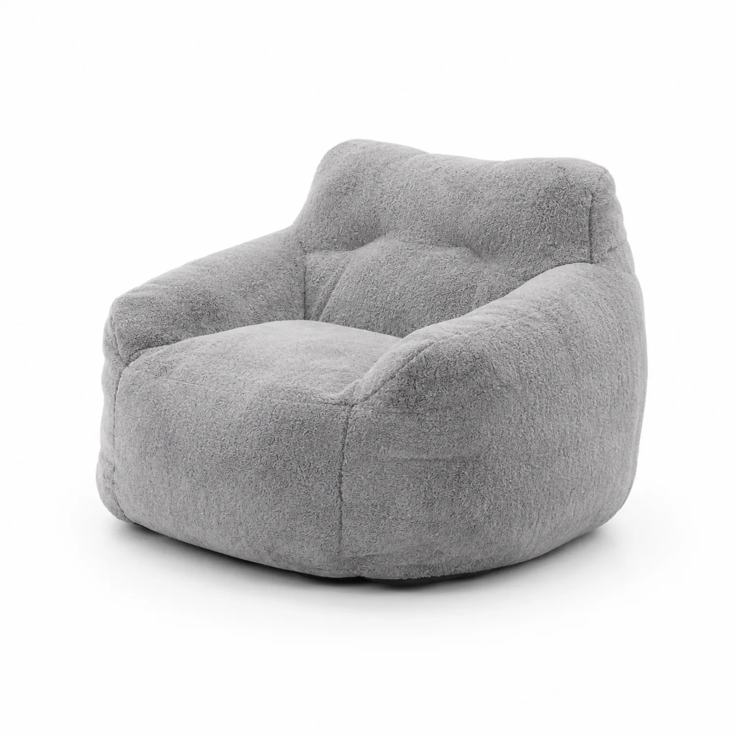 Fotel pluszowy szary 90x80x70 cm