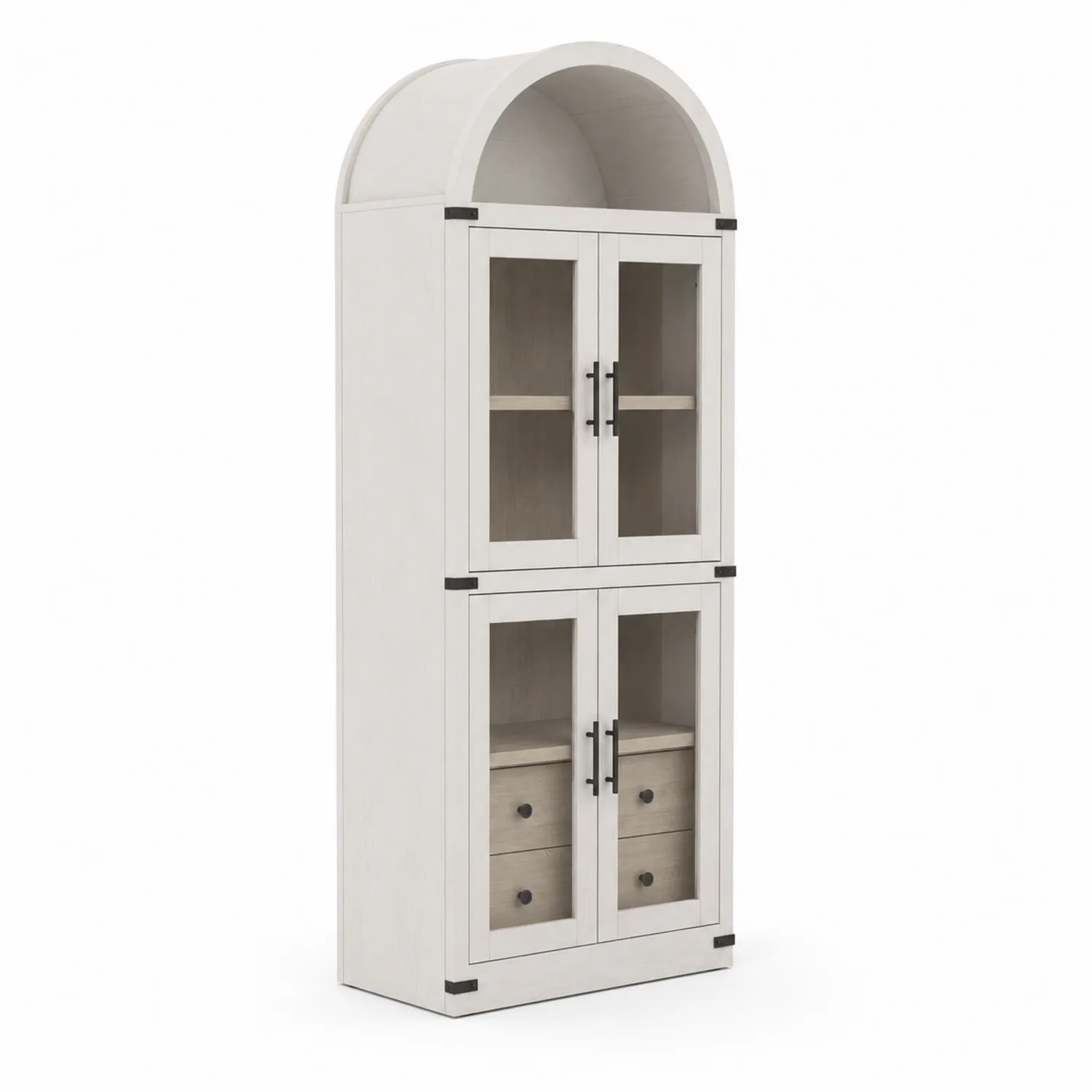Szafa biblioteczna z hartowanym szkłem i sosną 180x80x40 cm
