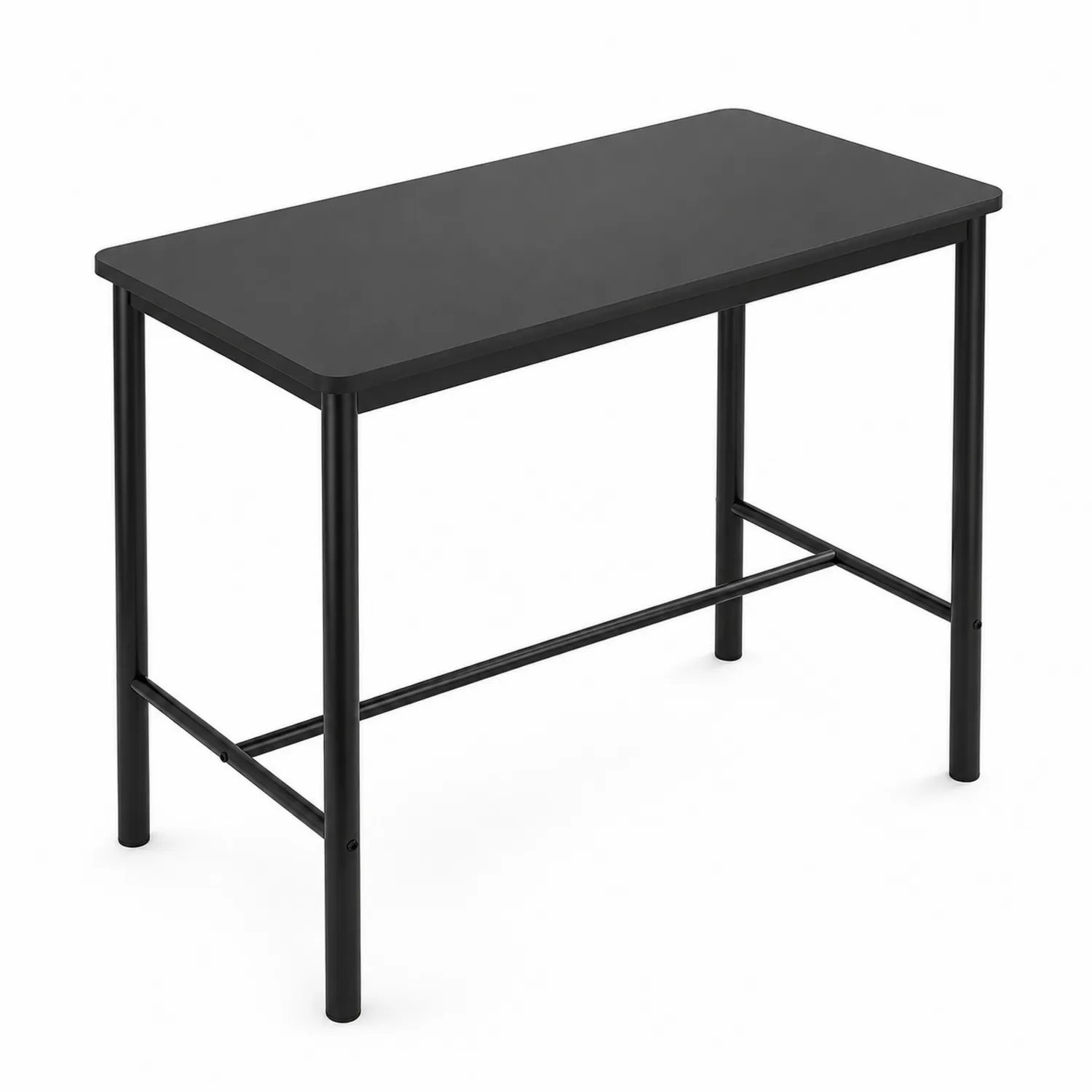 Biurko metalowe czarne z laminowanym blatem 100x50x75 cm