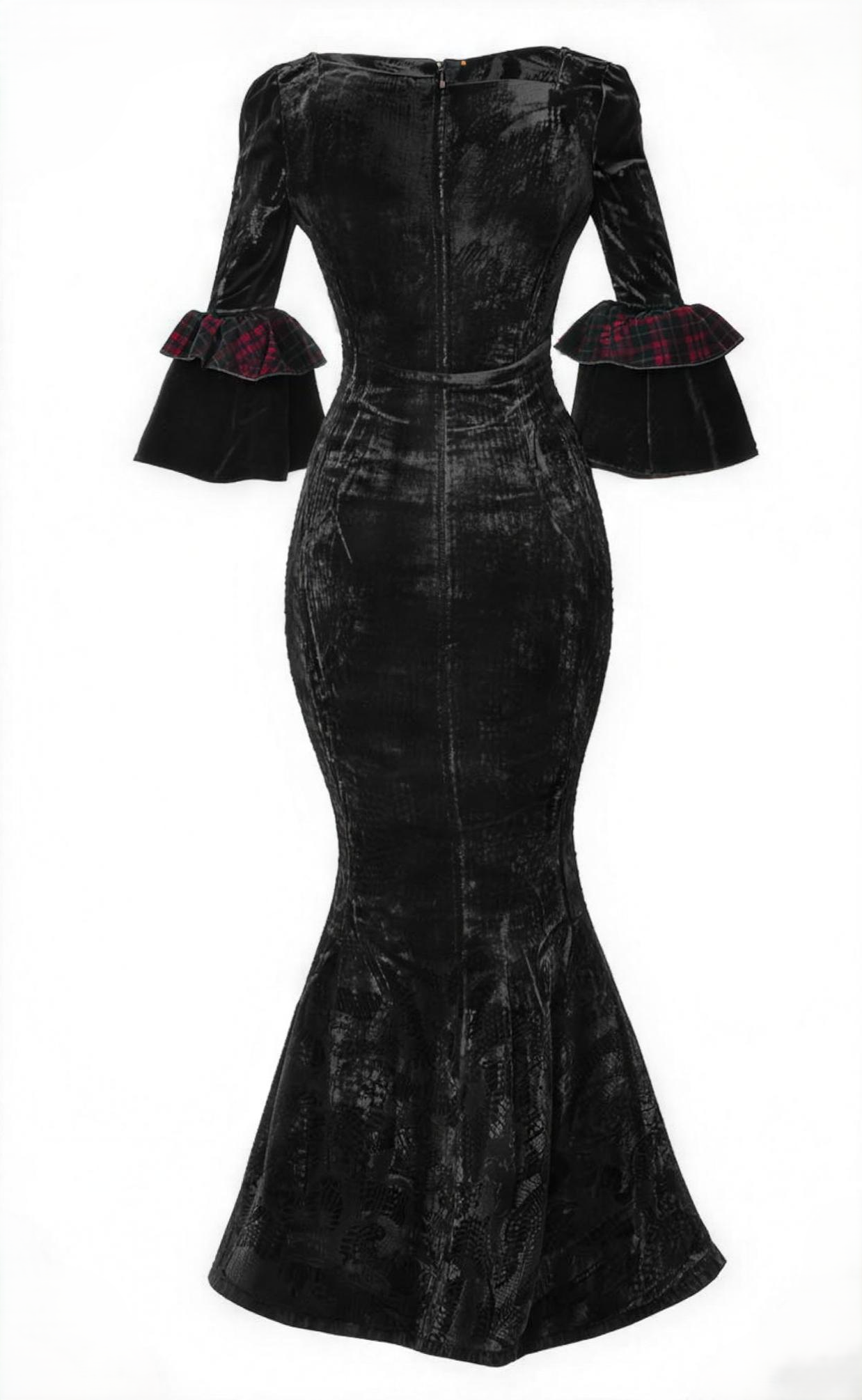 Bloody Gothic Atmosphere Velvet Strapless Mermaid Dress Winter