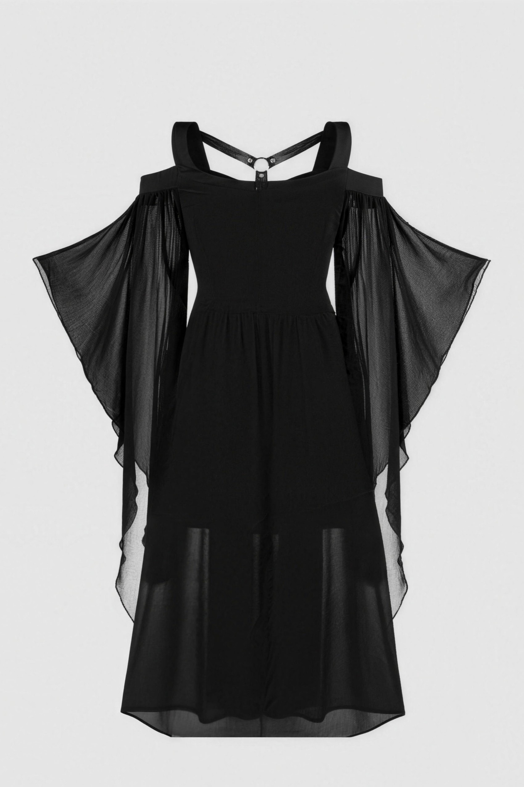 Nocturnal Witch Batwing Sleeve Strappy Midi Dress