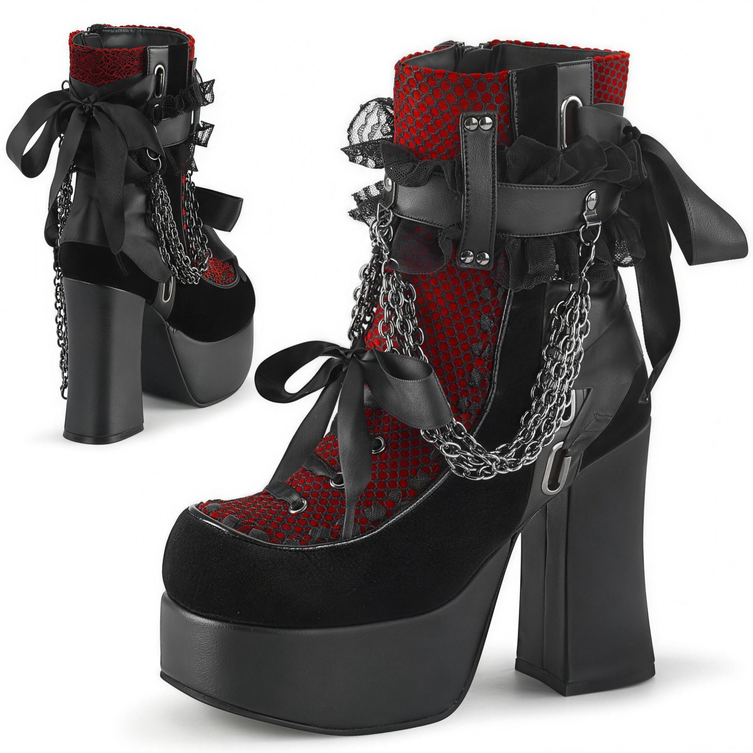 New Gothic European and American Retro Chunky Heel Platform Plus-Size Women's Ankle Boots