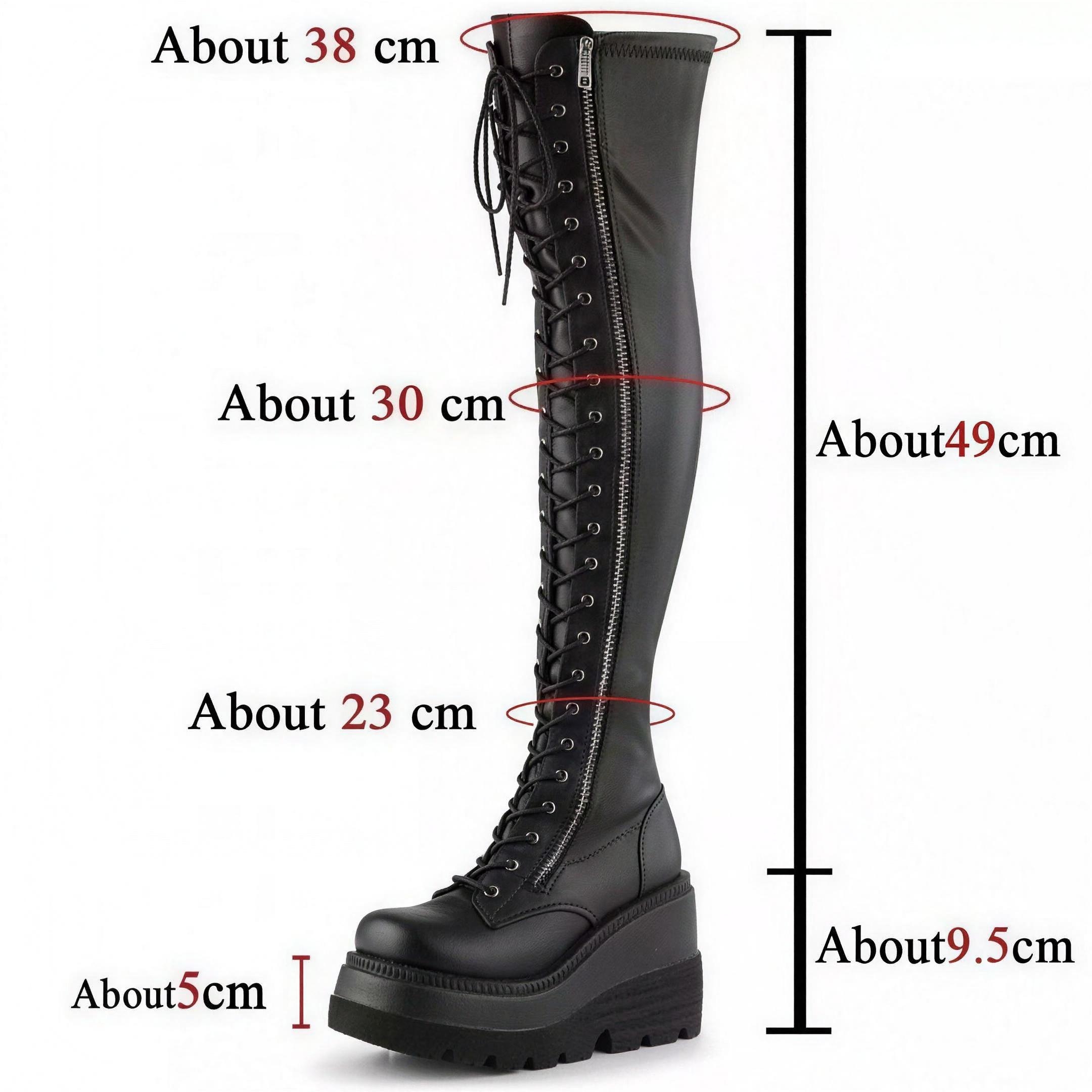 New Gothic Wedge Over-the-Knee Boots for Women, Dark Chic Hot Girl Long Boots
