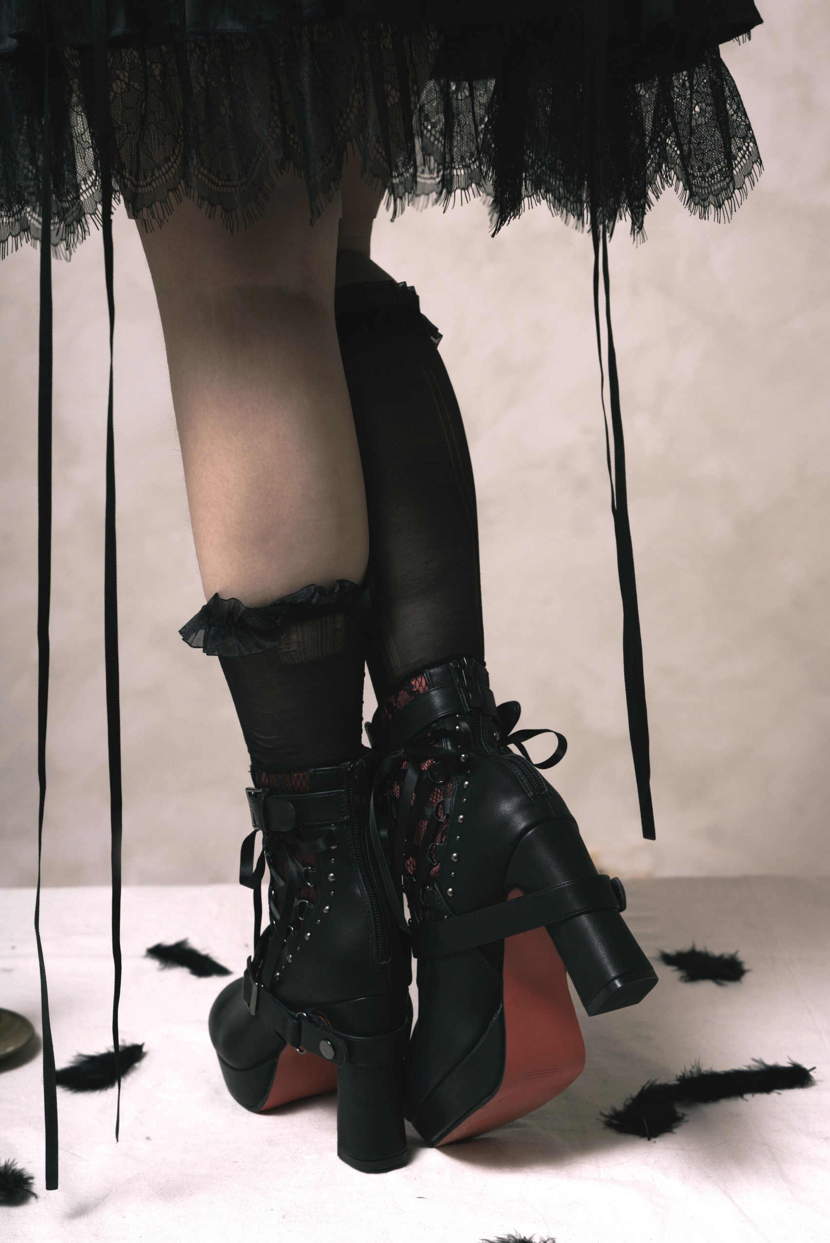 [Copy]New Gothic European and American Retro Chunky Heel Platform Plus-Size Women's Ankle Boots