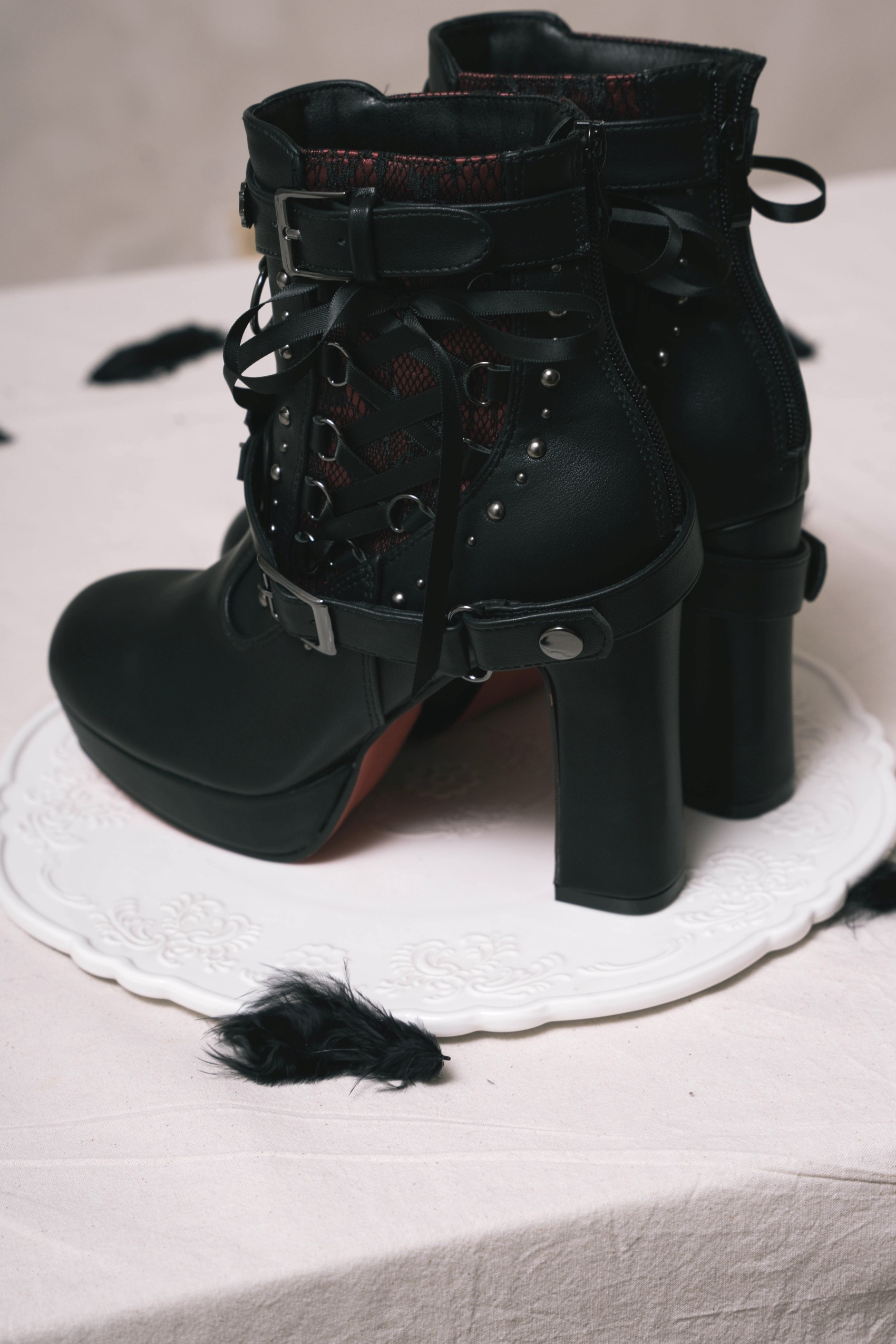 [Copy]New Gothic European and American Retro Chunky Heel Platform Plus-Size Women's Ankle Boots