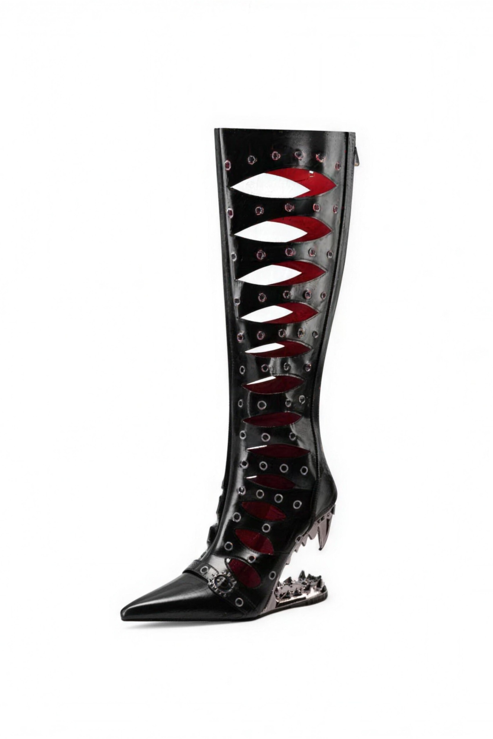 Metallic strappy high-heeled open-toe sandals