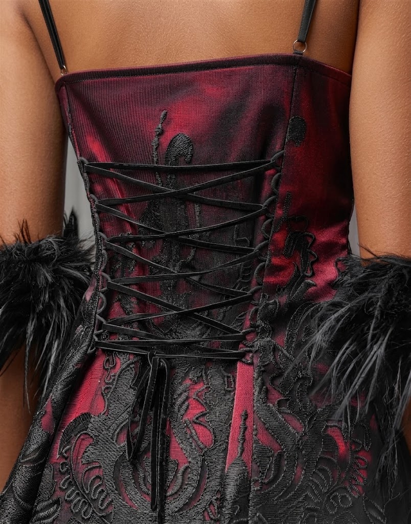 Dark Gothic Bow Slimming Camisole Dress
