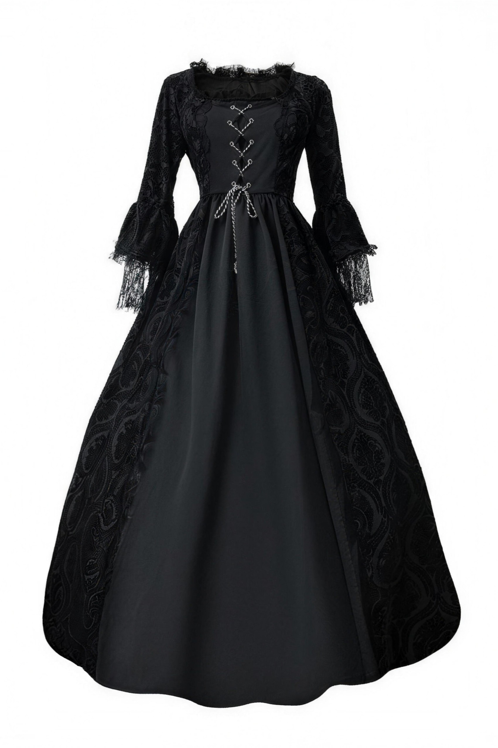 [Copy]Women's 3-Piece Gothic Victorian Dress Set Corset Bolero & Layered Maxi Skirt Dark Romantic Vampire Costume