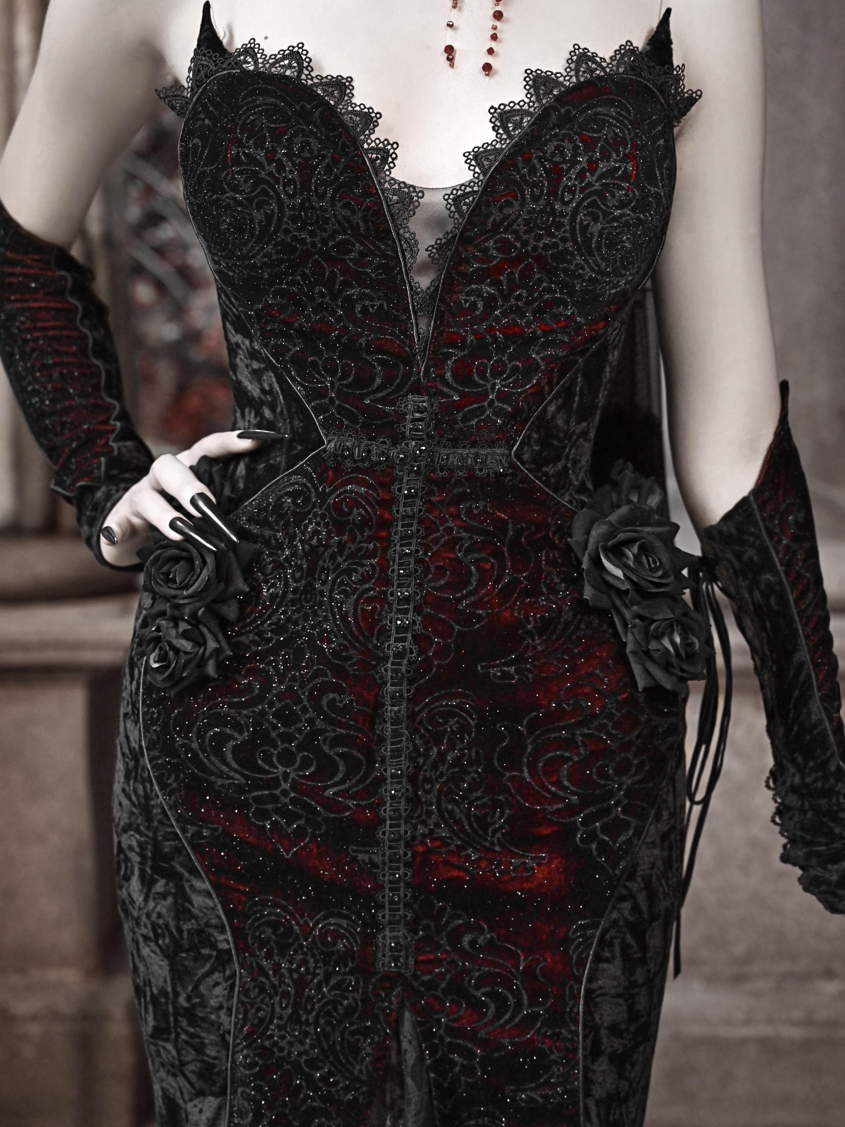 [Copy][Copy][Copy]Women's 3-Piece Gothic Victorian Dress Set Corset Bolero & Layered Maxi Skirt Dark Romantic Vampire Costume