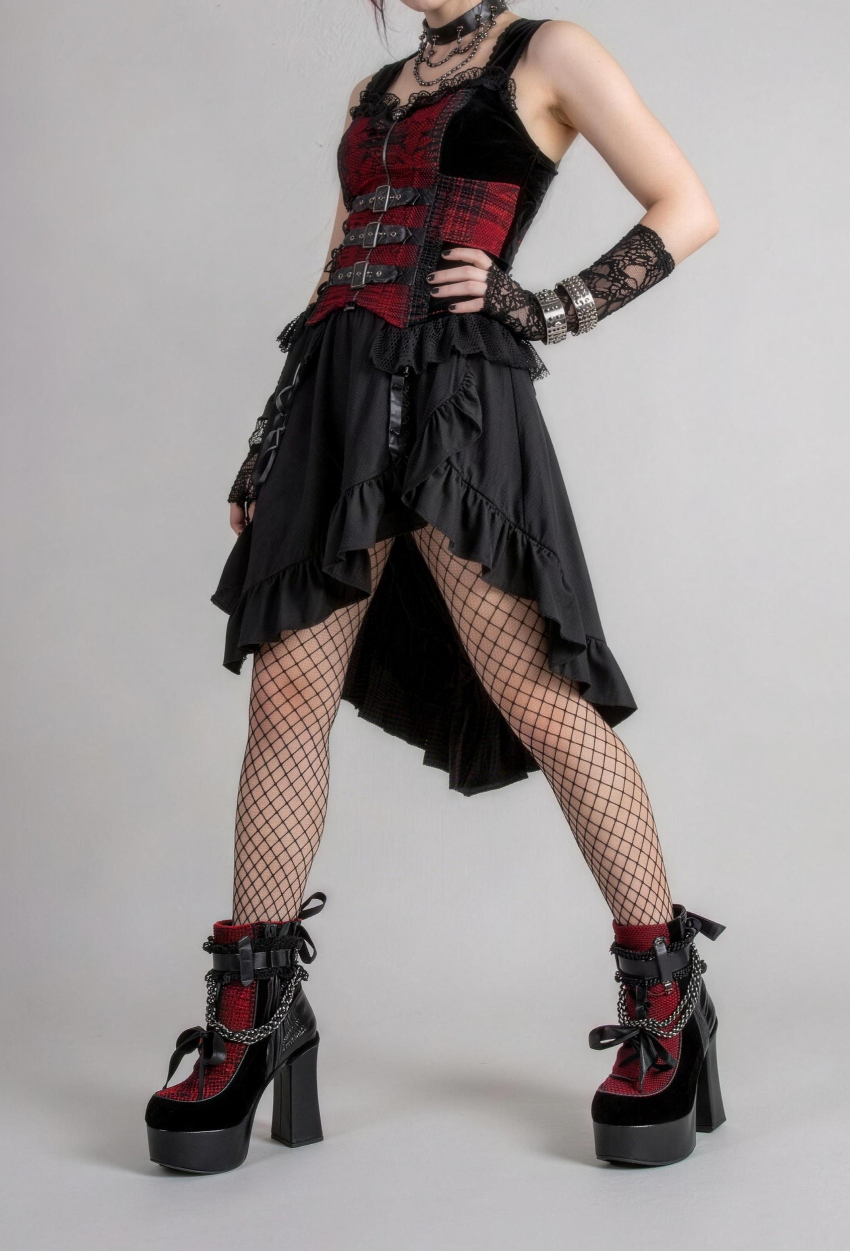New Gothic European and American Retro Chunky Heel Platform Plus-Size Women's Ankle Boots