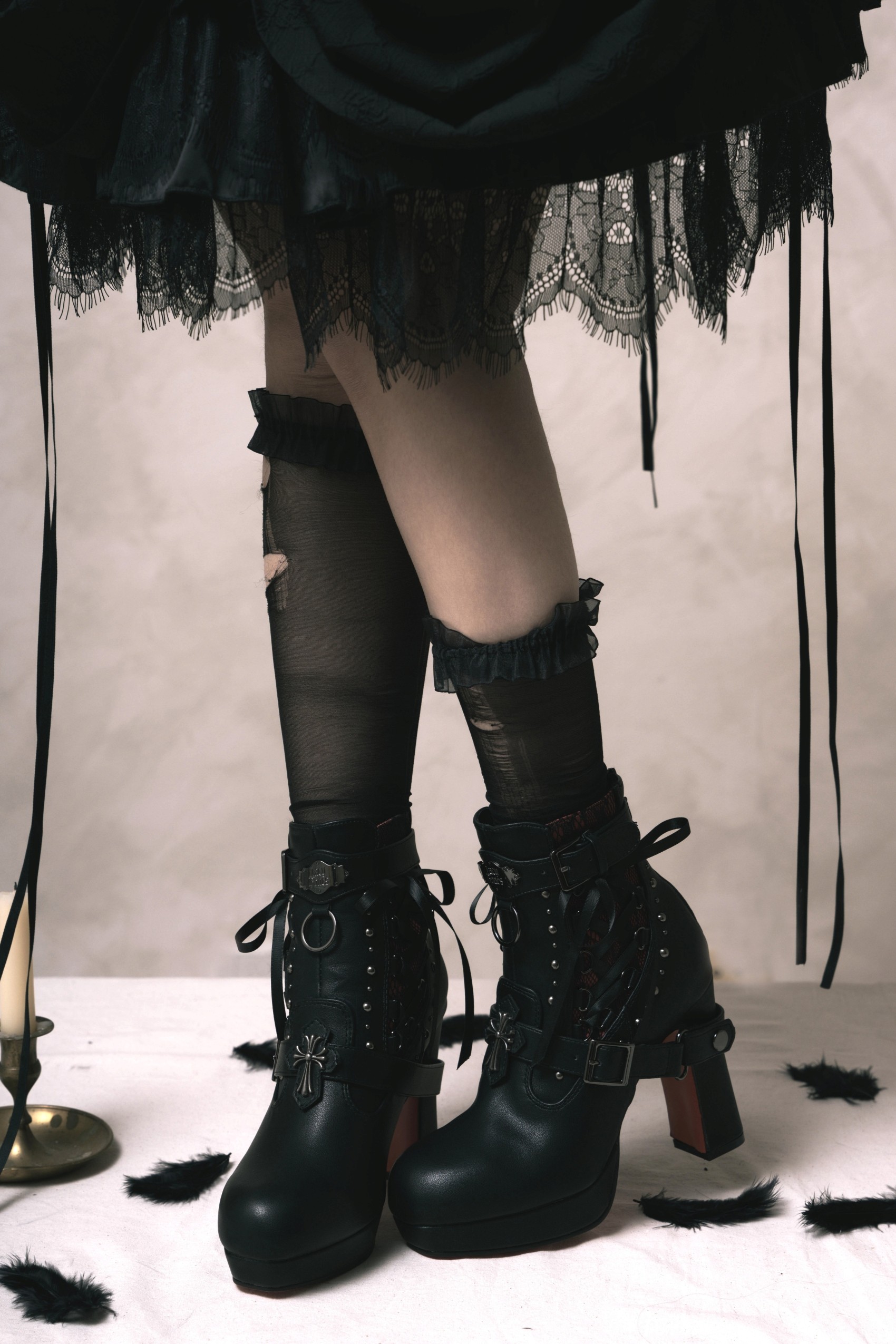 [Copy]New Gothic European and American Retro Chunky Heel Platform Plus-Size Women's Ankle Boots